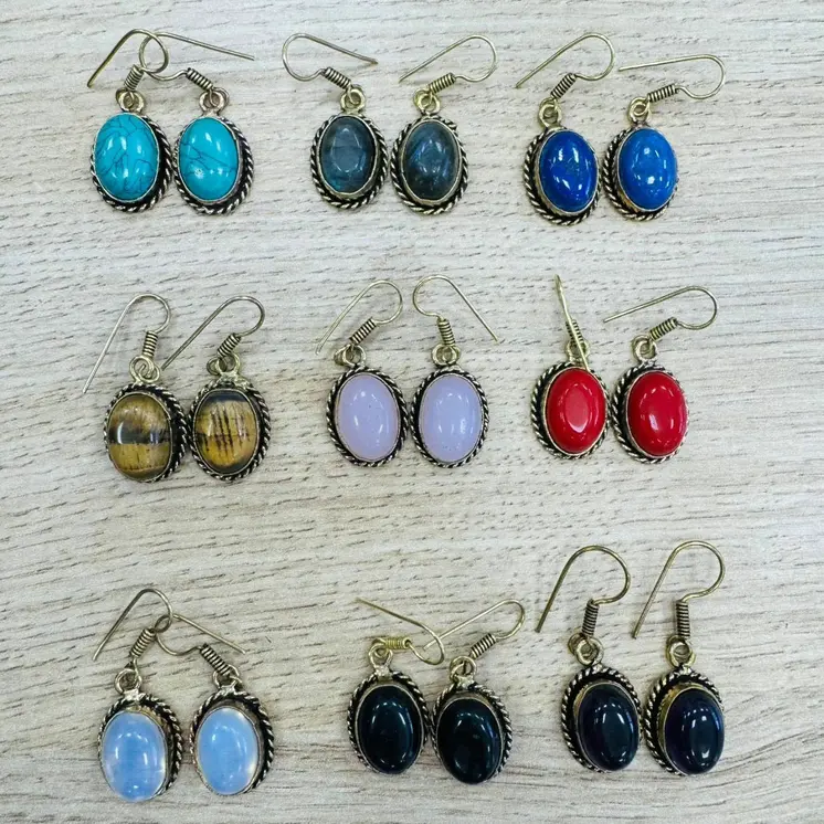 Pendientes de plata de colores