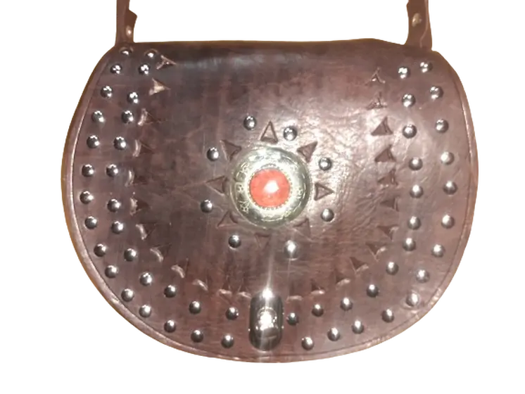 Bolso redondo vacuno piedra