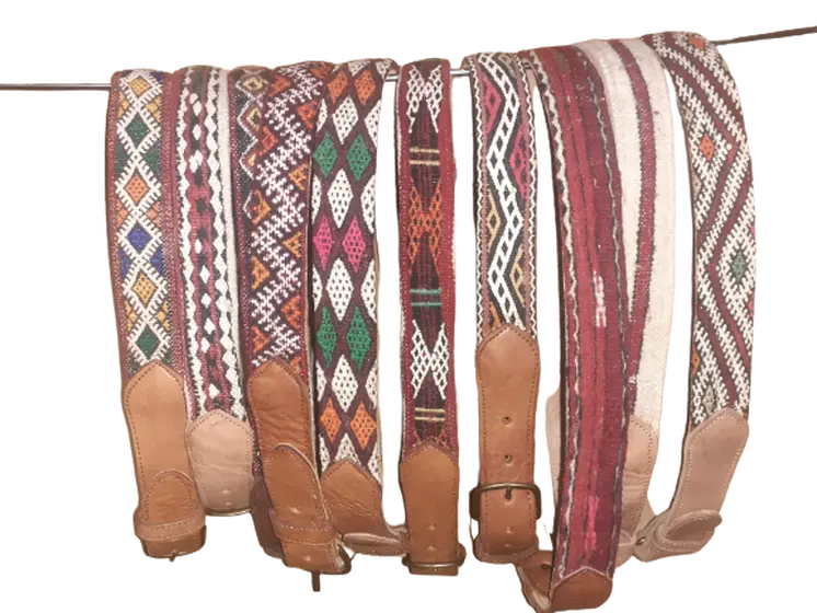Cinturón de cuero con Kilim