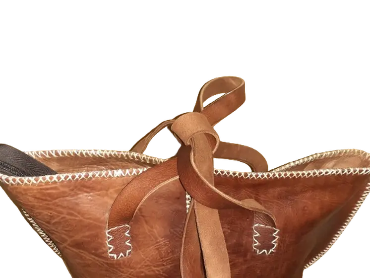 Bolso Mujer  Vacuno hilo blanco Mediano