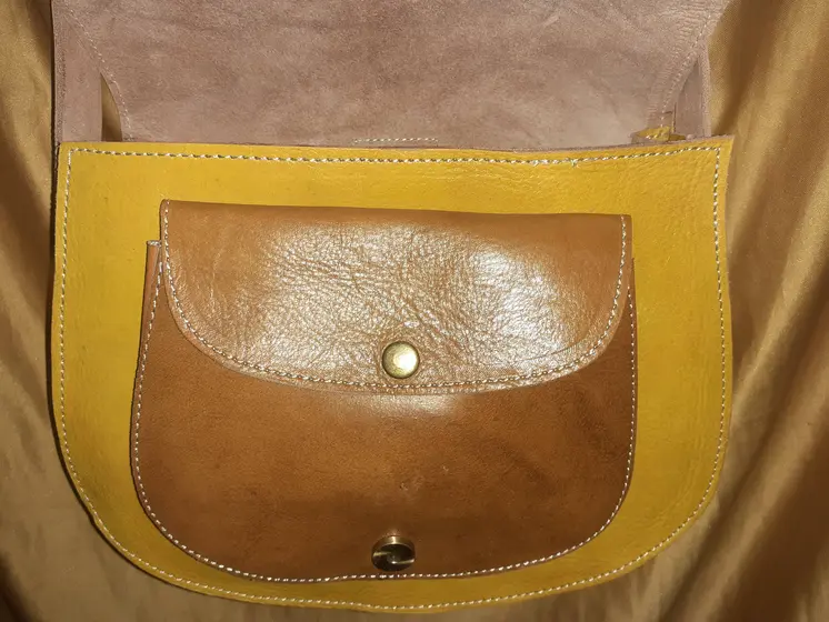 Bolso redondo Iman Fez combinado/doble color. Tamaño Grande