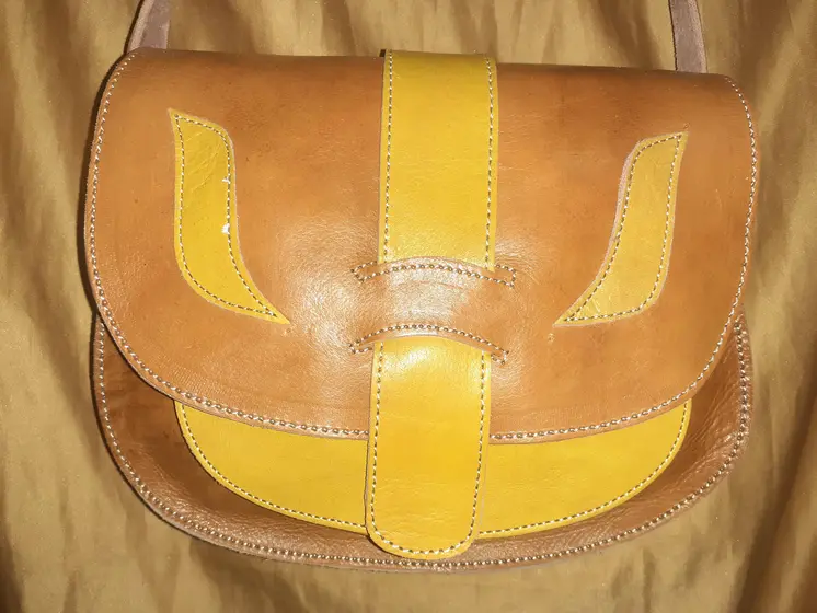 Bolso redondo Iman Fez combinado/doble color. Tamaño Grande