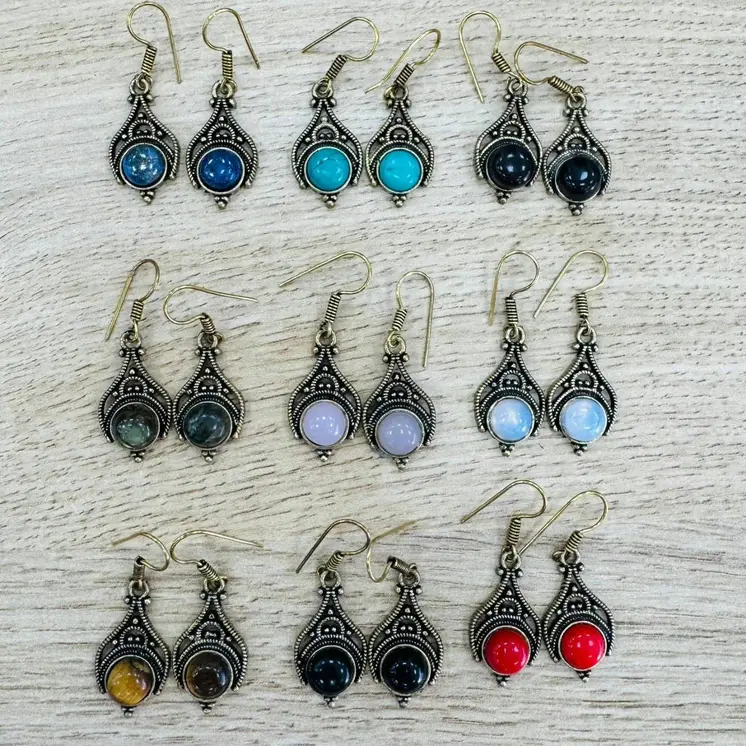 Pendientes de plata de colores