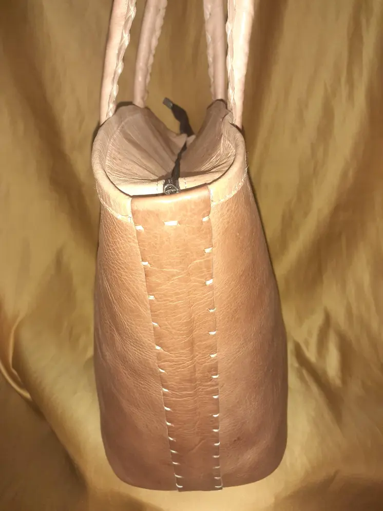 Bolso Vacuno asa hilo blanco