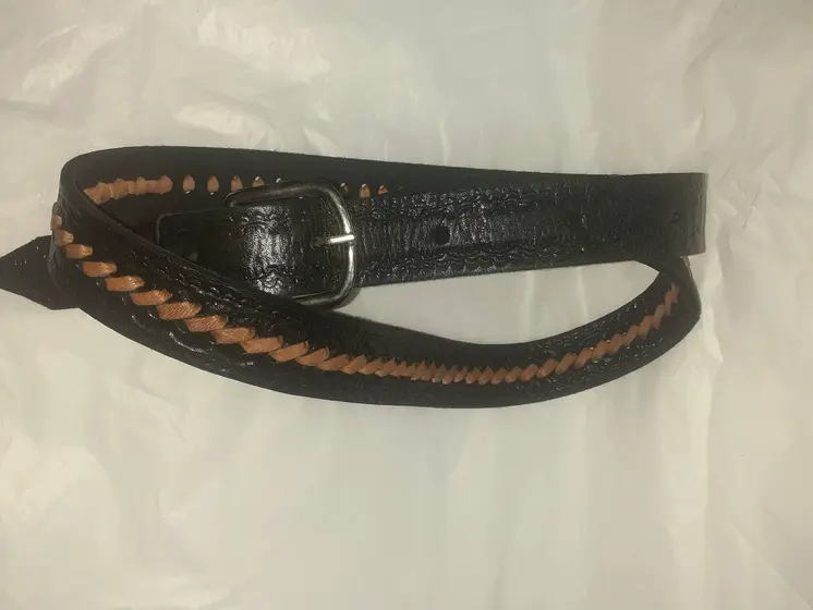 Cinturón estrecho trenza combinada