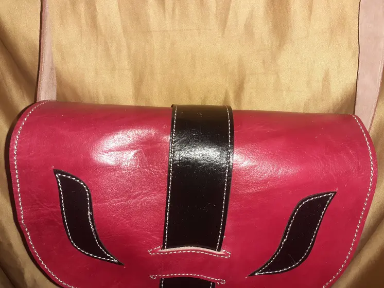 Bolso redondo Iman Fez combinado/doble color. Tamaño Grande