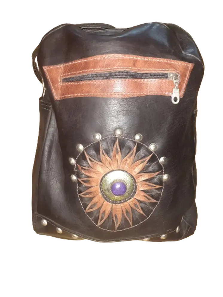 Mochila colegial sol piedra de colores