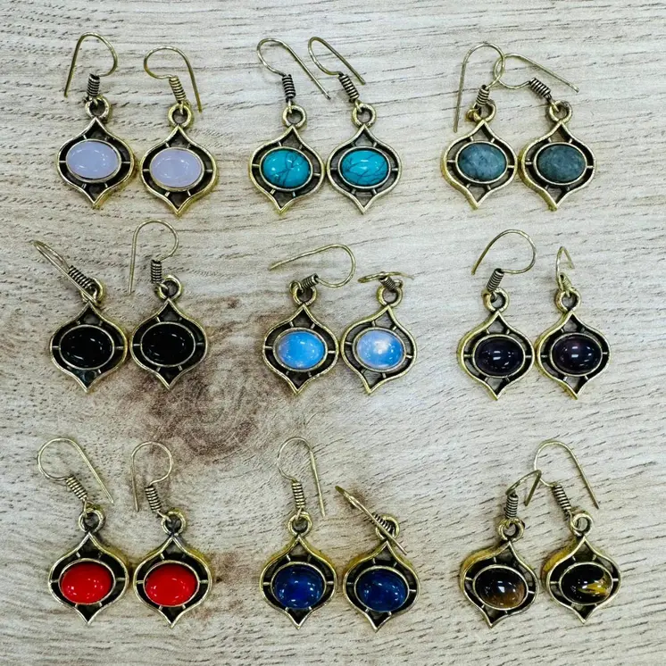 Pendientes de plata de colores