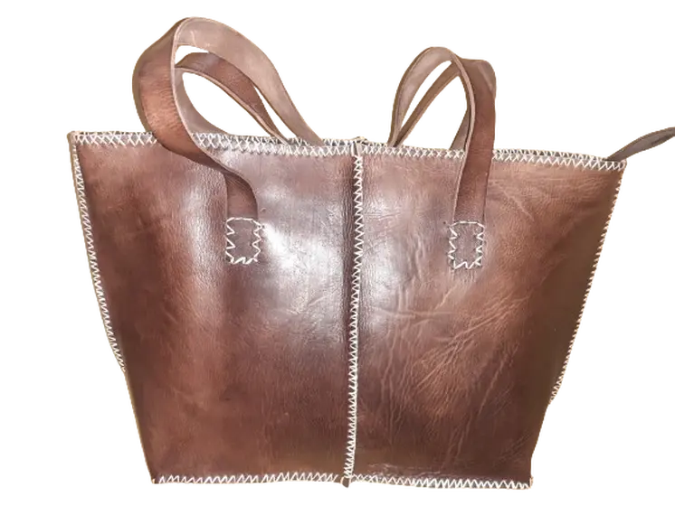 Bolso Mujer vacuno hilo Blanco L