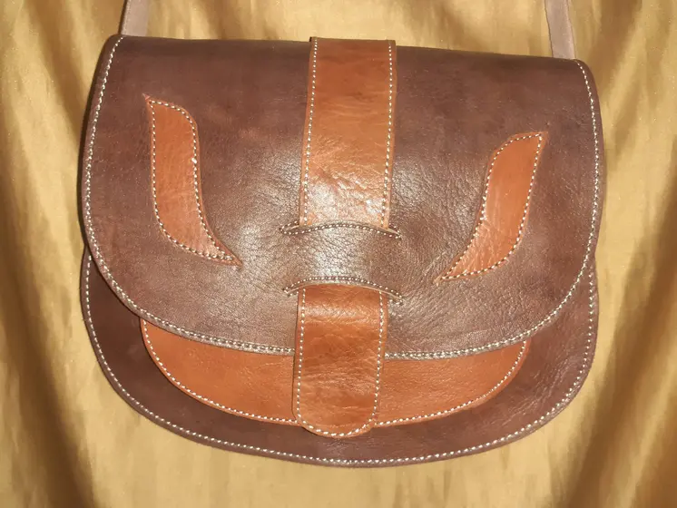 Bolso redondo Iman Fez combinado/doble color. Tamaño Grande