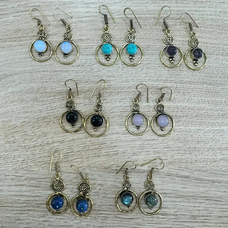 Pendientes de plata de colores