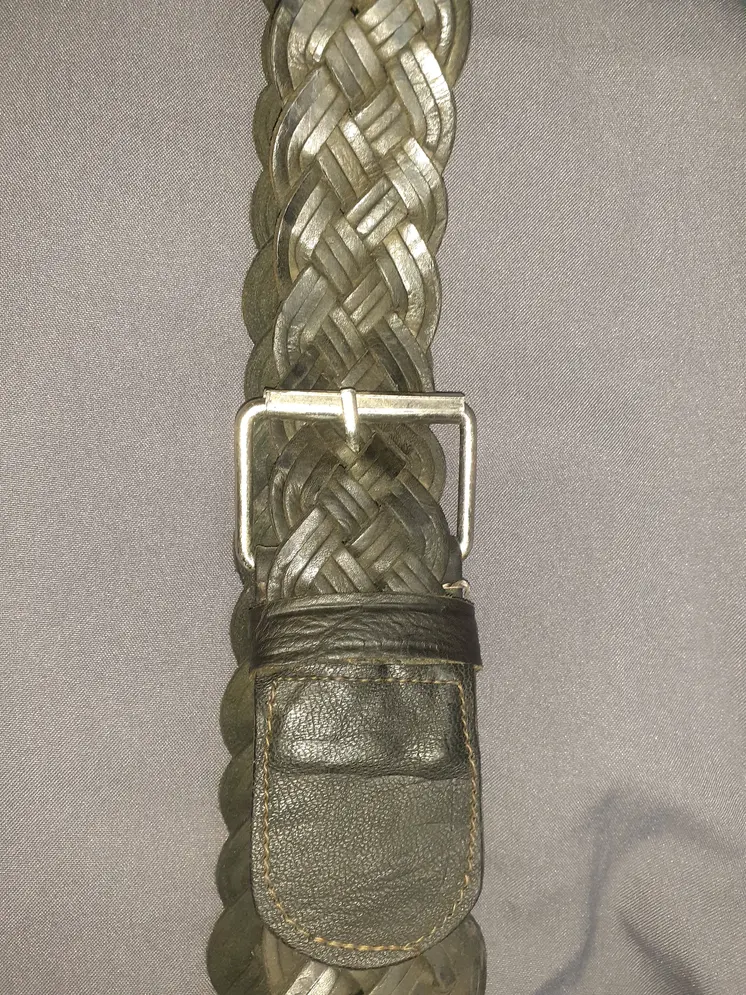 Cinturon  negro de trenza