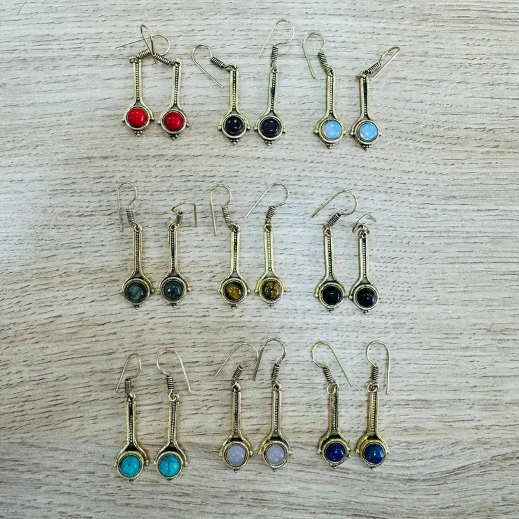 Pendientes de plata de colores