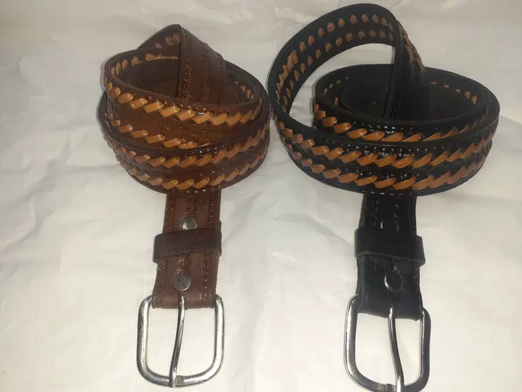 Cinturón doble trenza combinada