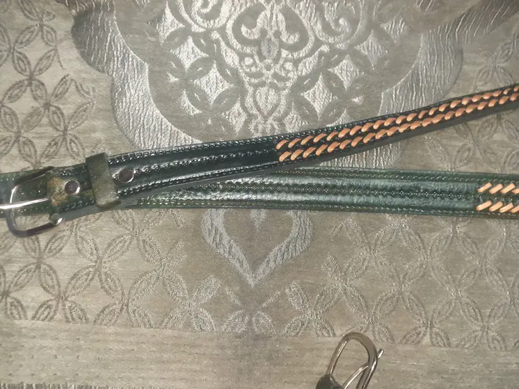 Cinturón doble trenza combinada