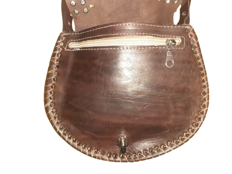 Bolso redondo vacuno piedra