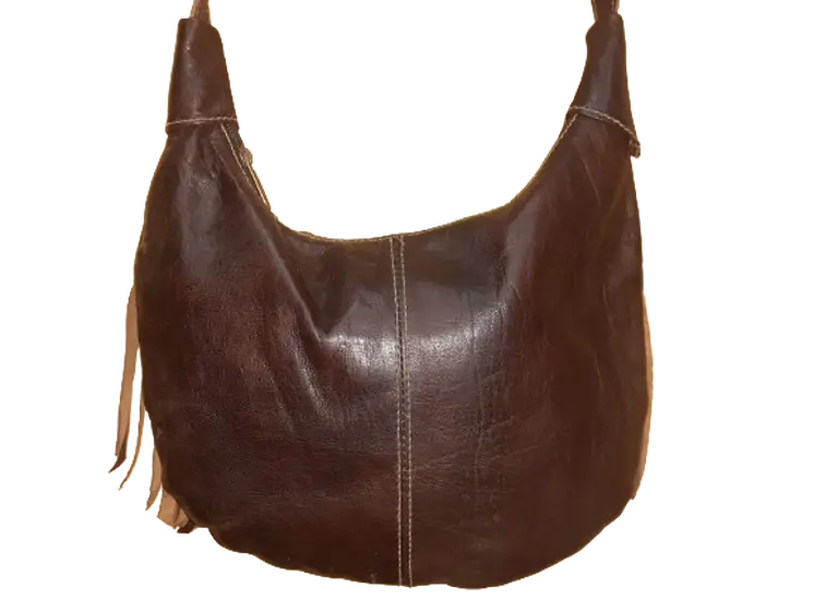 Bolso media luna flecos