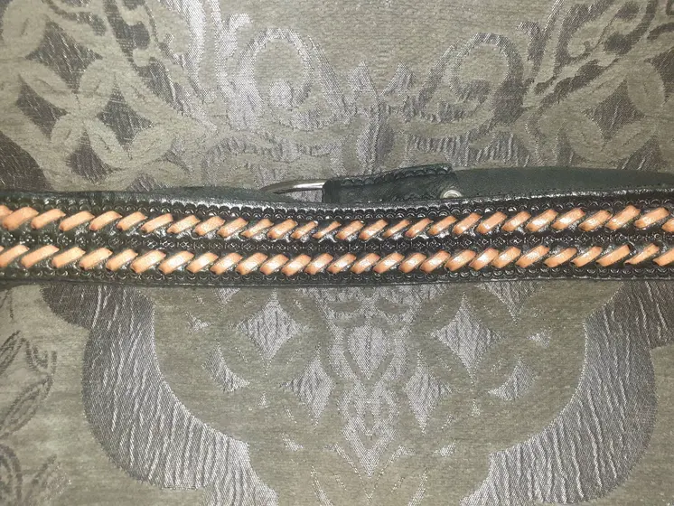 Cinturón doble trenza combinada