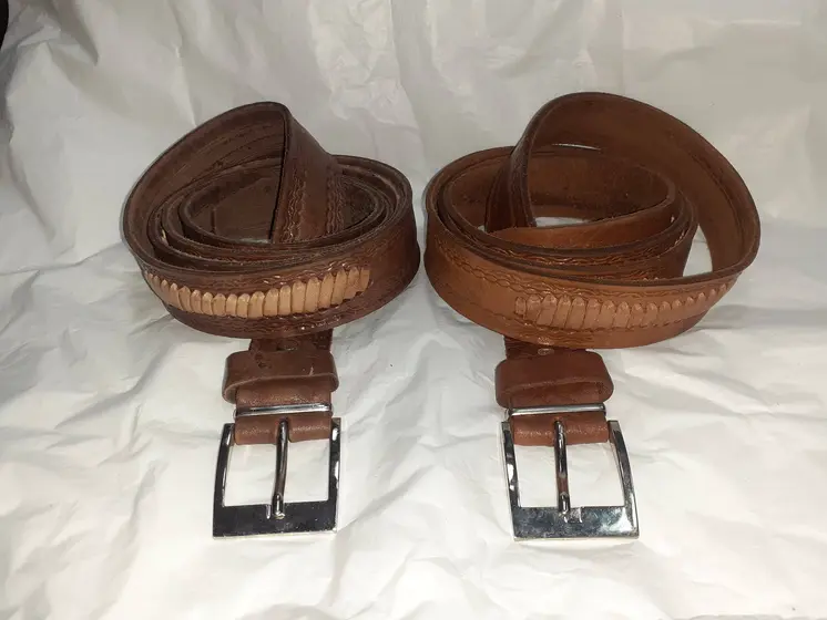 Cinturon de cuero vacuno combinado de 1 trenza