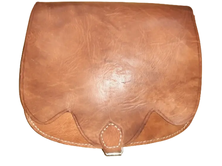Bolso redondo liso beige vacuno Tira/click