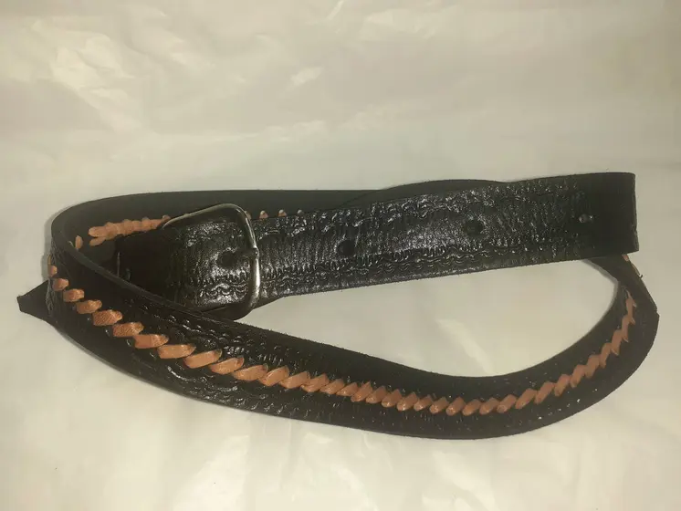 Cinturón estrecho trenza combinada