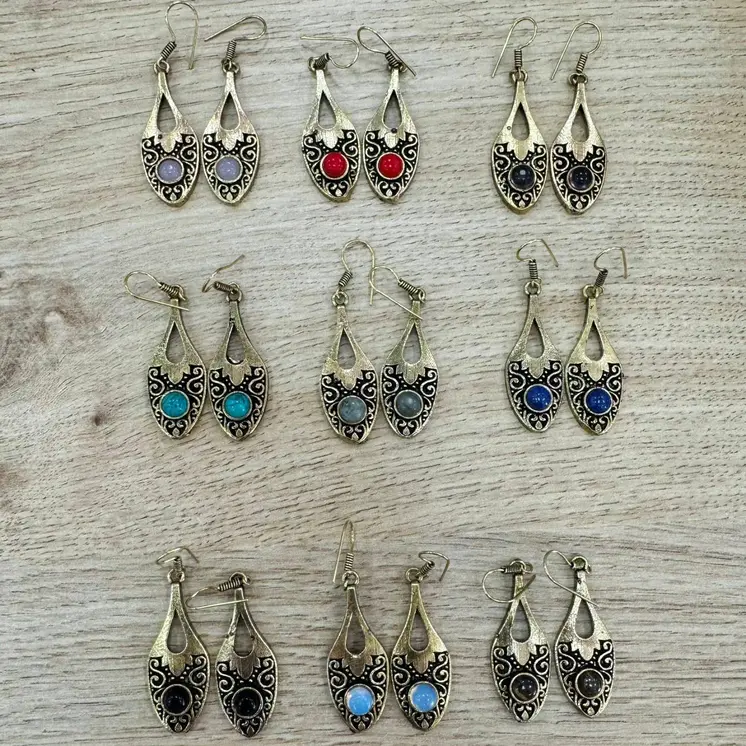 Pendientes de plata de colores