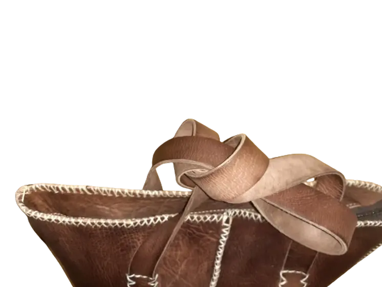 Bolso Mujer  Vacuno hilo blanco Mediano