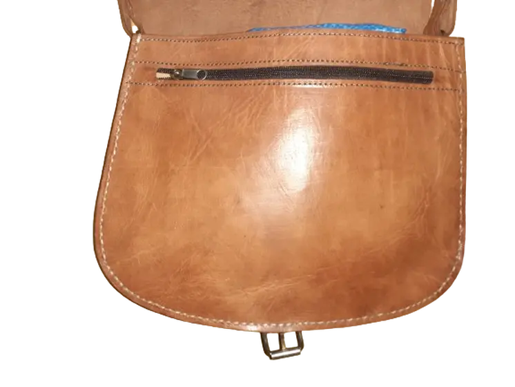Bolso redondo liso beige vacuno Tira/click