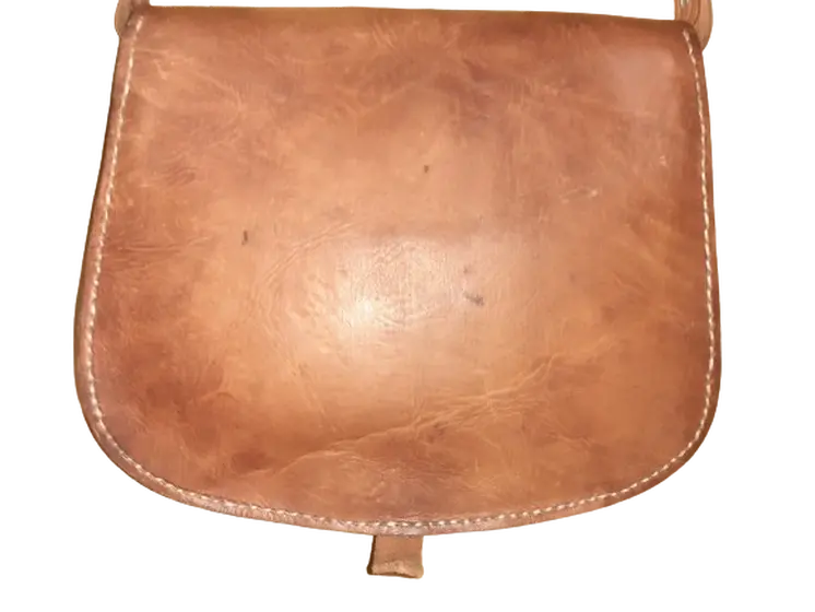 Bolso redondo liso beige vacuno Tira/click