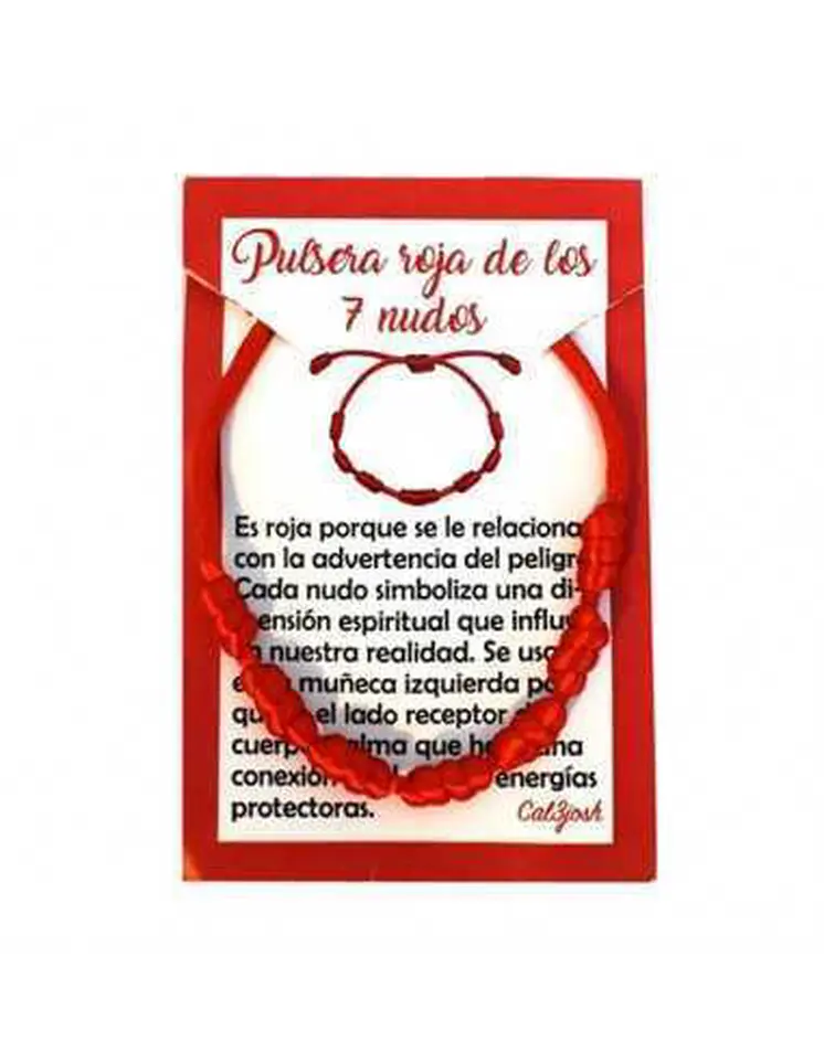 Pulsera de 7 nudos roja y negra