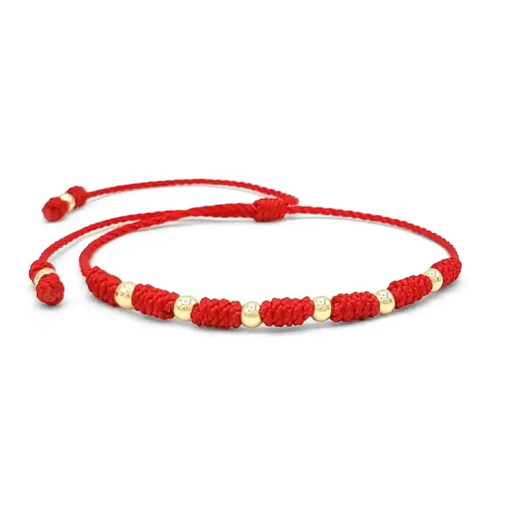 Pulsera de 7 nudos roja y negra