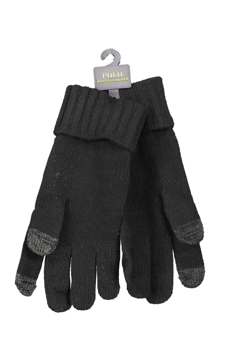 RALPH LAUREN MEN'S BLACK GLOVES