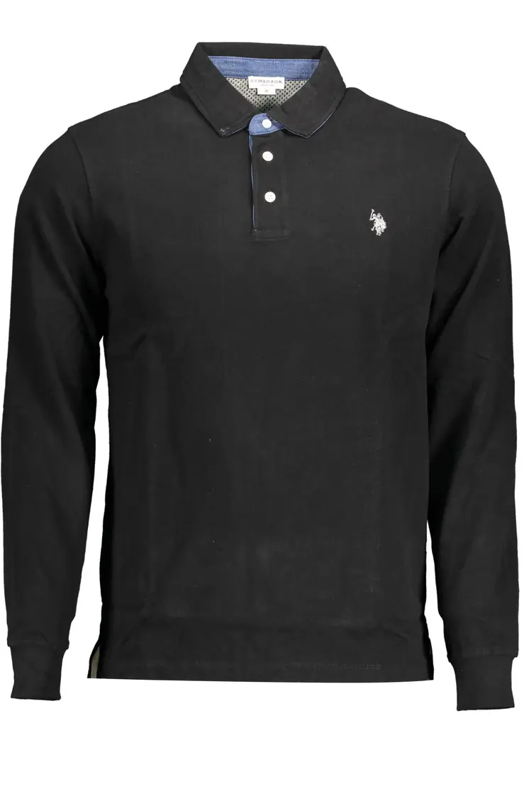 US POLO MEN'S LONG SLEEVED POLO BLACK