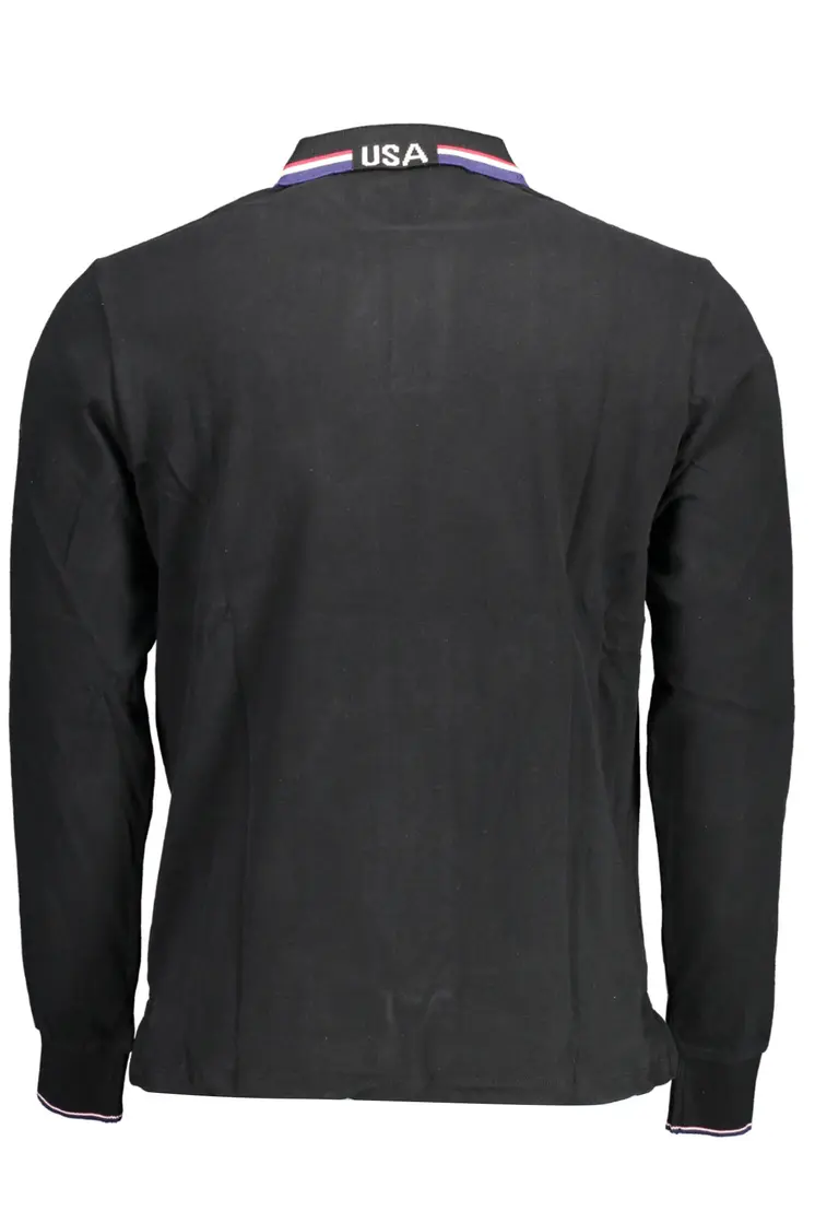 US POLO MEN'S LONG SLEEVED POLO BLACK