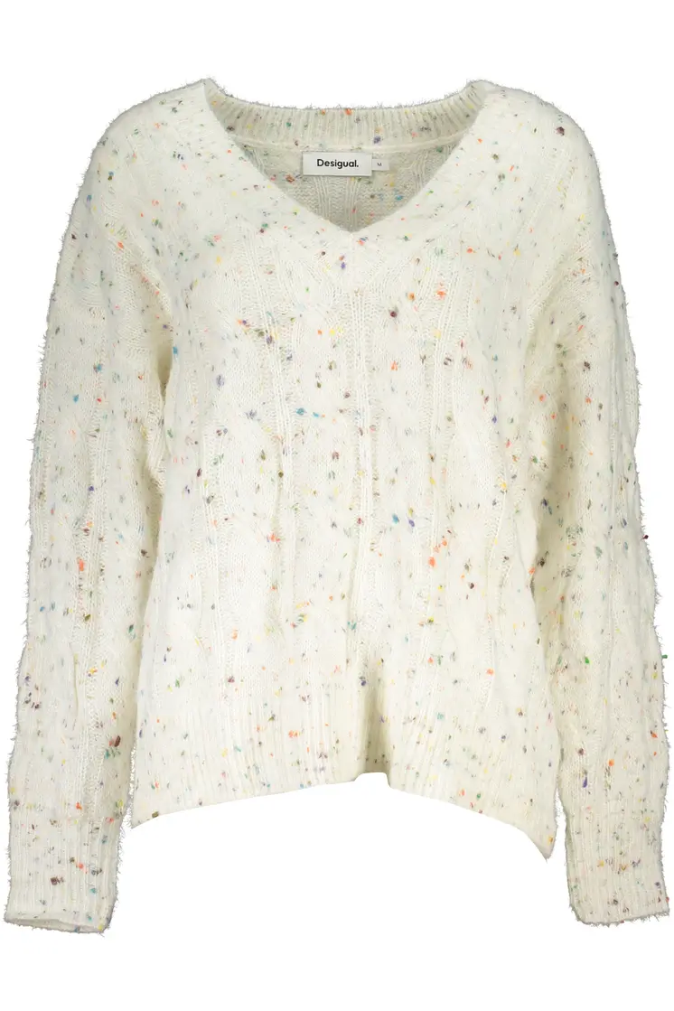 DESIGUAL WHITE WOMEN'S SWEATER