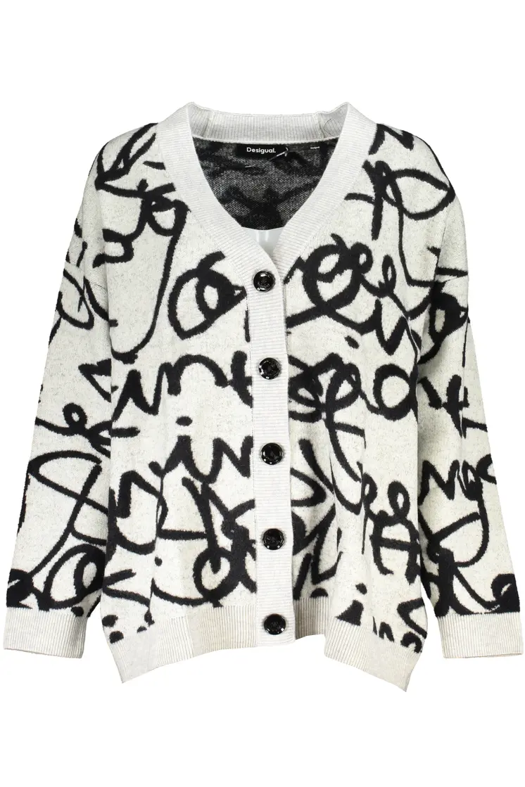 DESIGUAL WHITE WOMEN'S CARDIGAN
