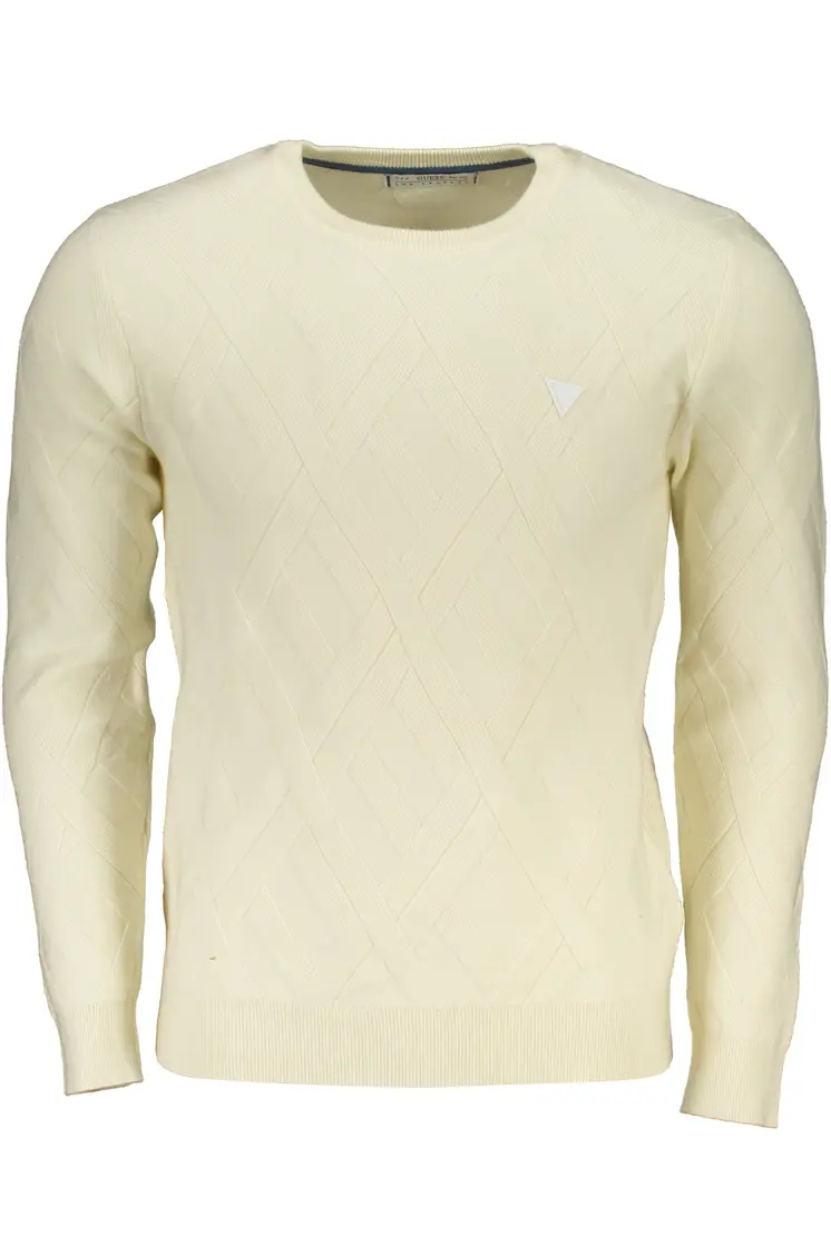 GUESS JEANS WHITE MEN'S SWEATER