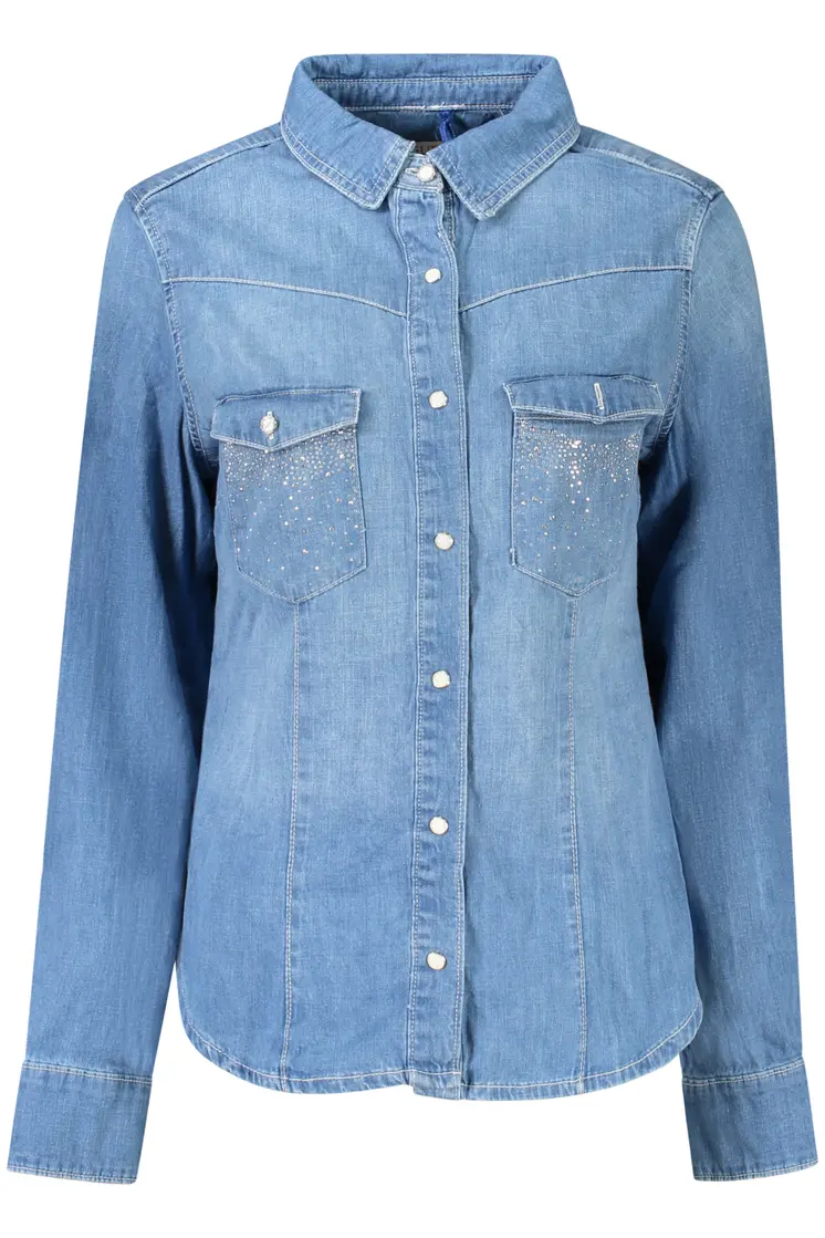 GUESS JEANS LONG SLEEVE SHIRT WOMEN BLUE