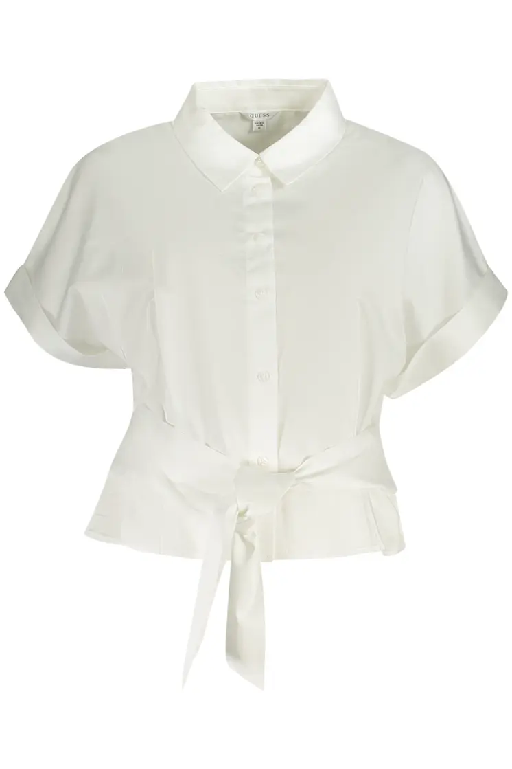 GUESS JEANS SHORT SLEEVE SHIRT WOMEN WHITE