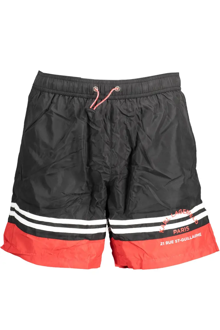 KARL LAGERFELD BEACHWEAR SWIMSUIT BLACK MEN'S BOTTOM