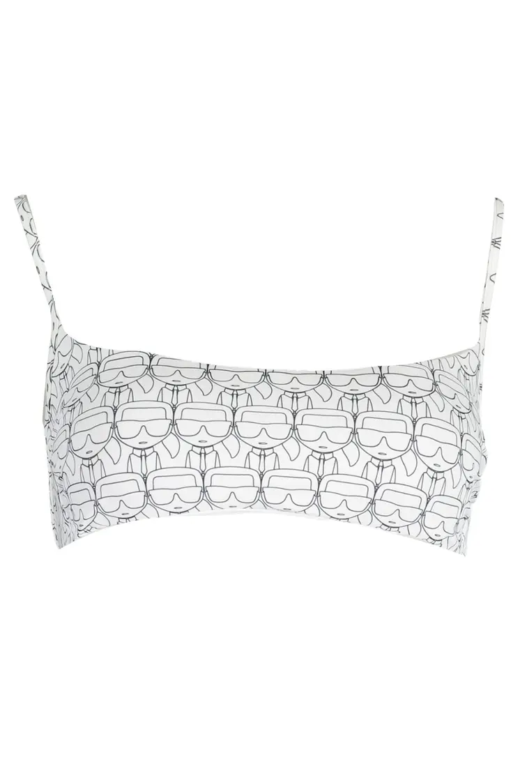 KARL LAGERFELD BEACHWEAR SWIMSUIT TOP WOMEN WHITE