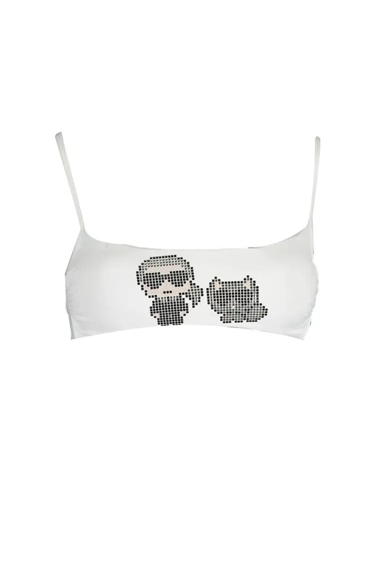 KARL LAGERFELD BEACHWEAR SWIMSUIT TOP WOMEN WHITE