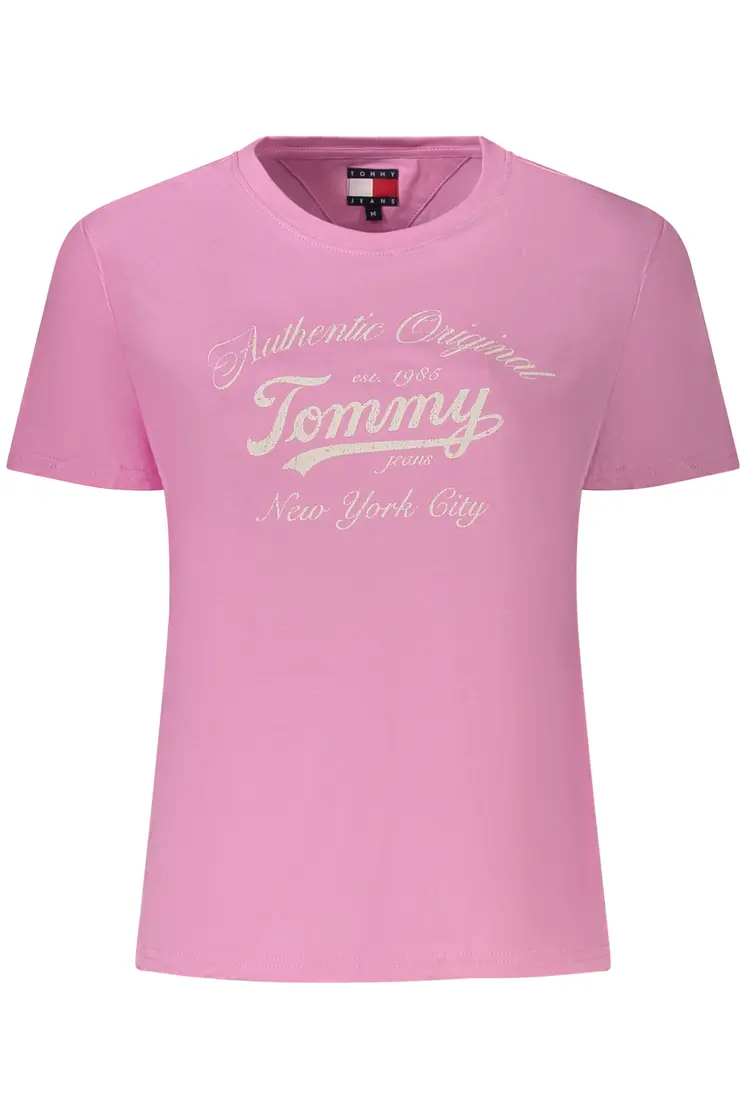 TOMMY HILFIGER WOMEN'S PINK SHORT-SLEEVE T-SHIRT