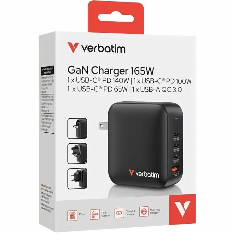 Wall Charger Verbatim 32216 165 W Black