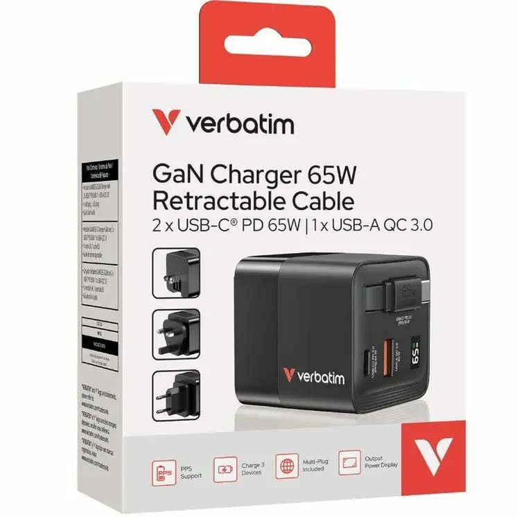 Wall Charger Verbatim 32217 65 W Black