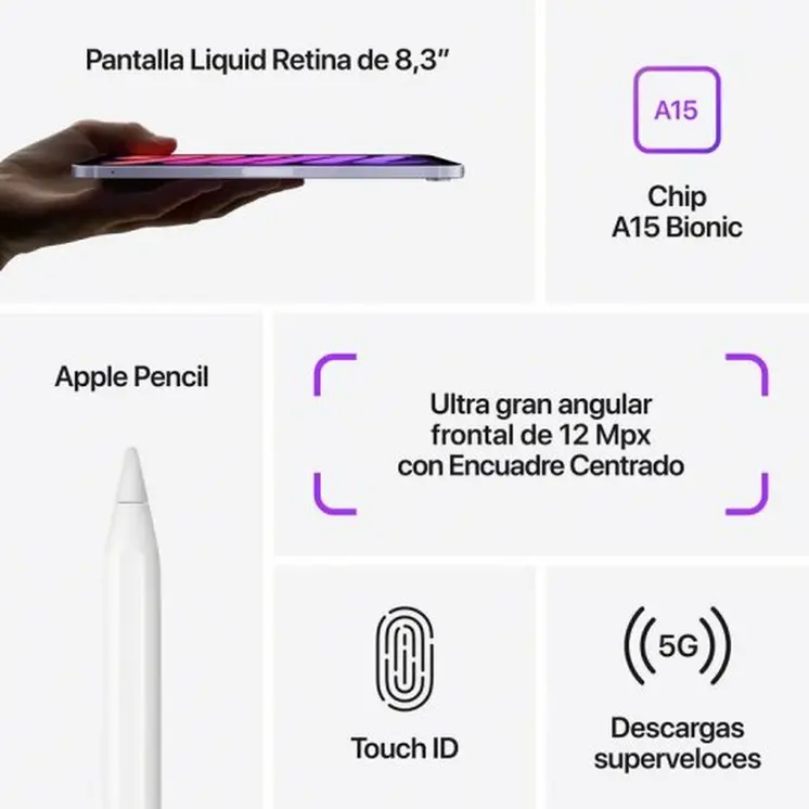 Tablet Apple iPad mini Octa Core 4 GB RAM 64 GB Purple 8,3"