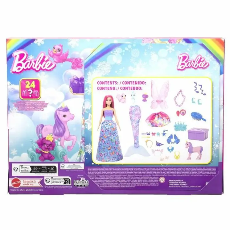 Advent Calendar Barbie HRG90 Plastic Mermaid (24 Pieces)