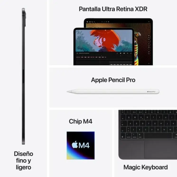 Tablet Apple iPad Pro 2024 8 GB RAM 256 GB Black