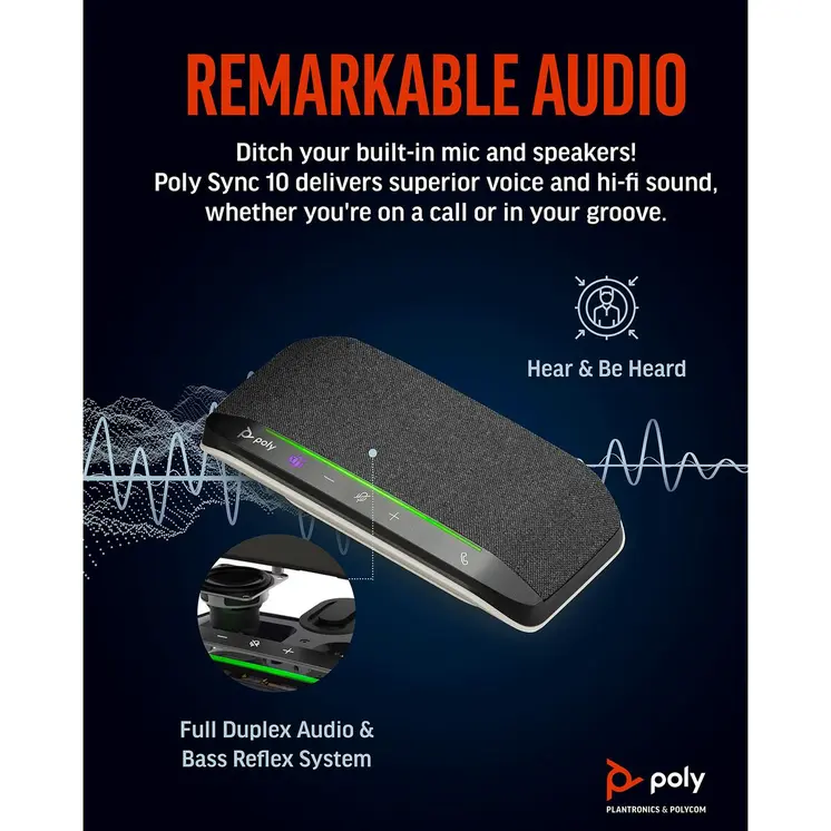 Portable Bluetooth Speakers Poly 77P34AA