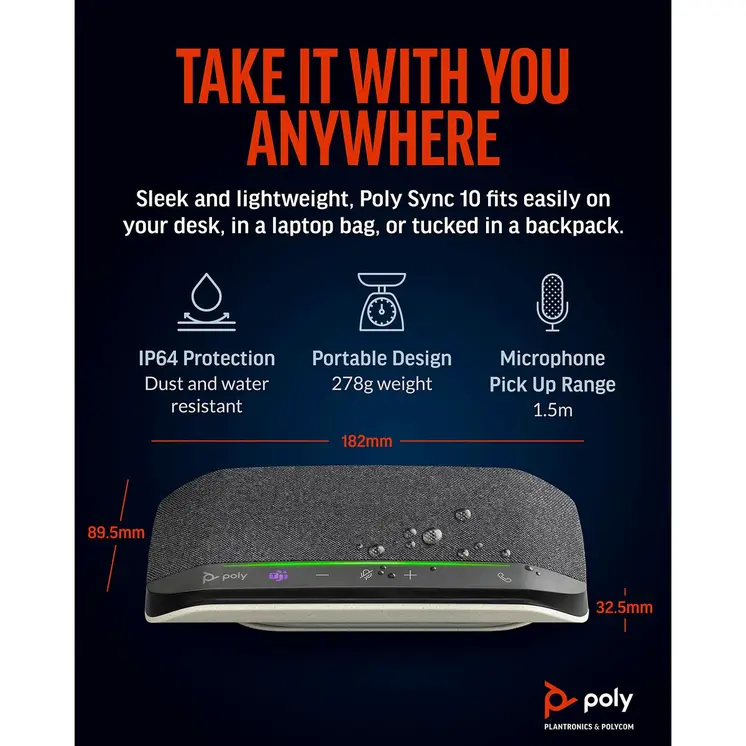 Portable Bluetooth Speakers Poly 77P34AA